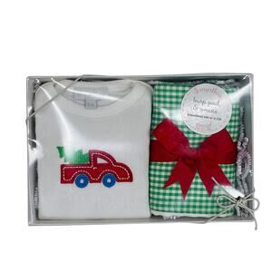 NIB 3 Marthas Red Truck Onesie Gift Set